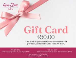 Gift Card Acne Clinic $50